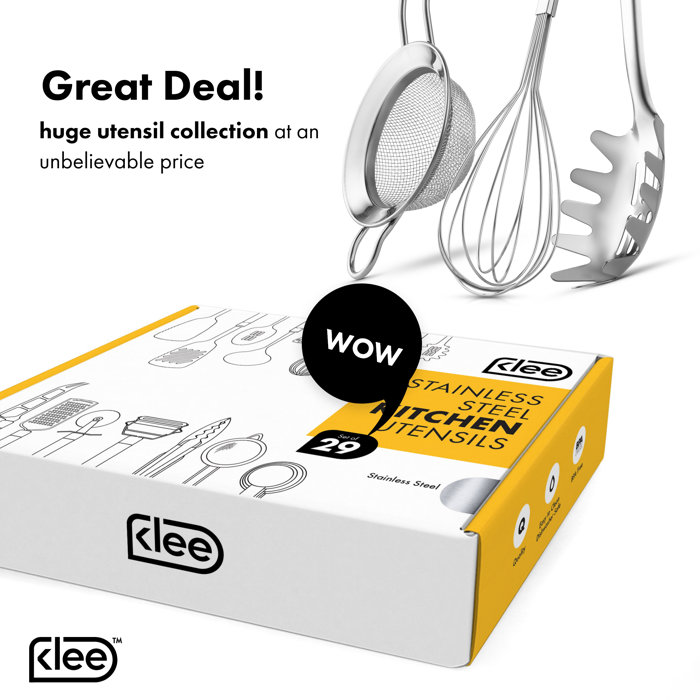 Klee Stainless Steel Assorted Kitchen Utensil Set & Reviews Wayfair